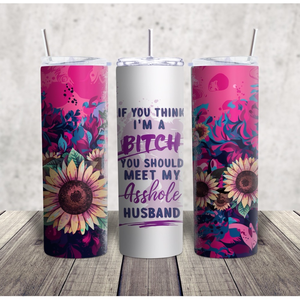 Floral and Quote Tumbler